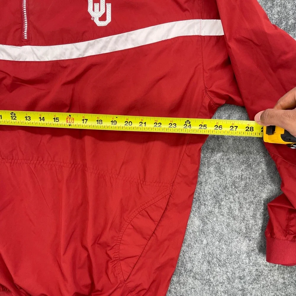 Vintage Oklahoma Sooners Mens 2XL Red 1/4 Zip Windbreaker Clima-FIT OU Nike Team
